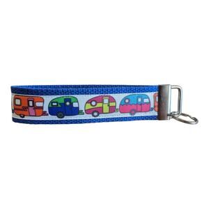 RV Camper Keychain Wristlet Handmade Key FOB‎ Camping Adventure Travel Trailer